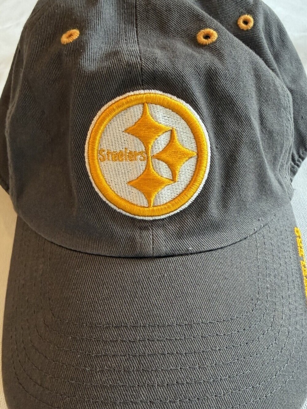 Pittsburgh Steelers 47 Brand Hat Gray Gold NFL Adjustable Strapback Embroidered